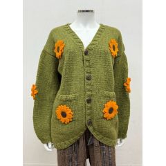 felt sunflower cardigan